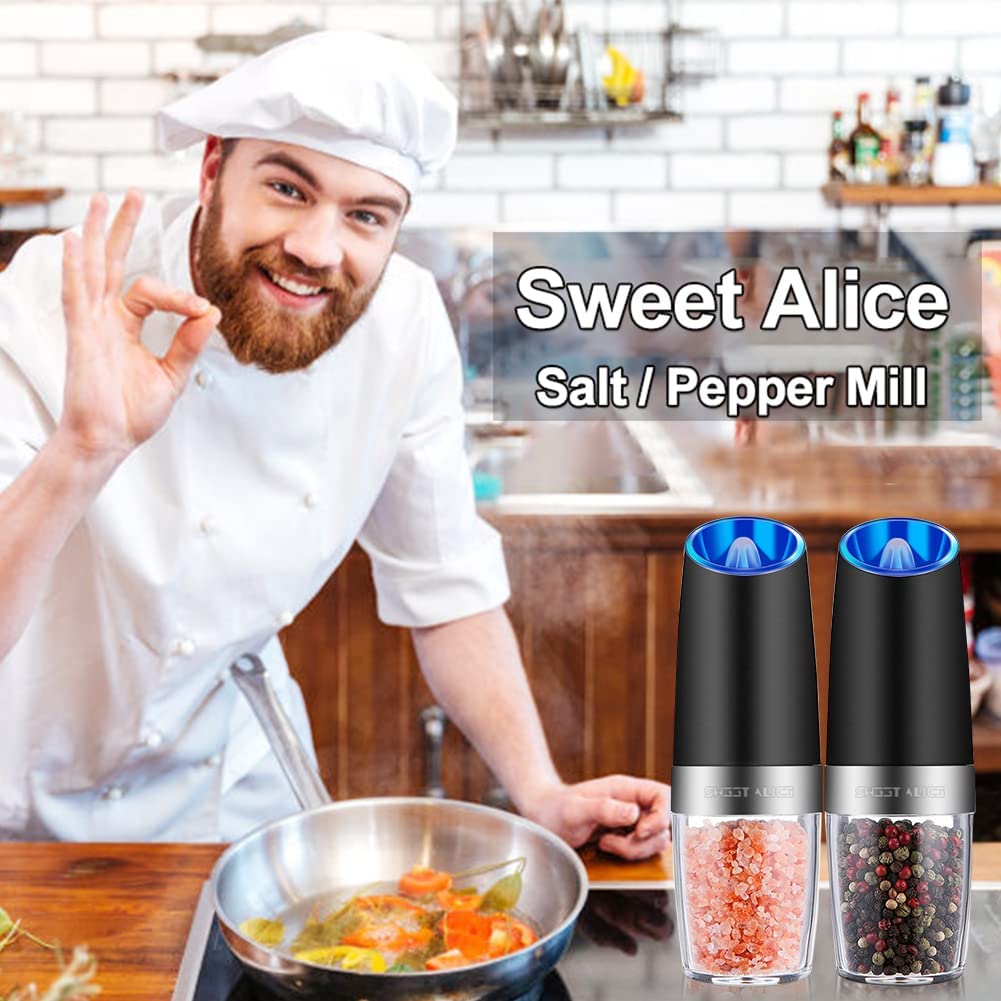 Electric Salt and Pepper Grinder Set - Battery Operated Pepper